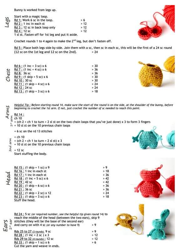 crochet bunny with heart tutorial 2