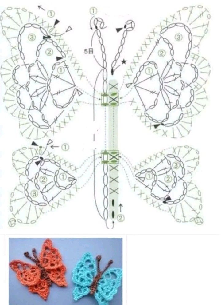 crochet butterfly ideas with graphics 2