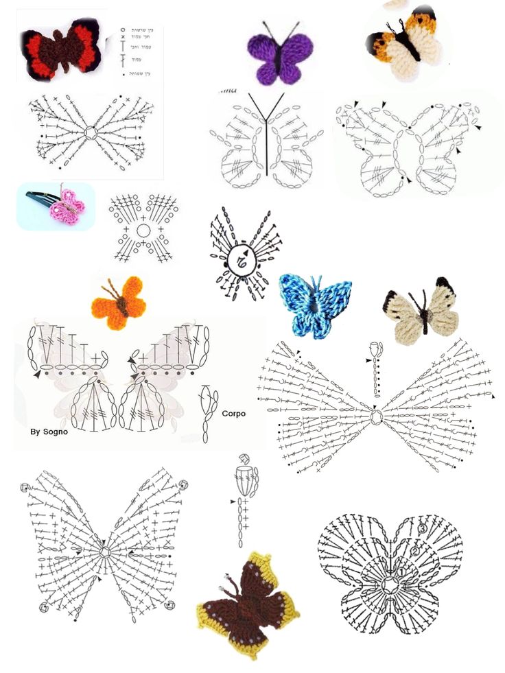 crochet butterfly ideas with graphics 3