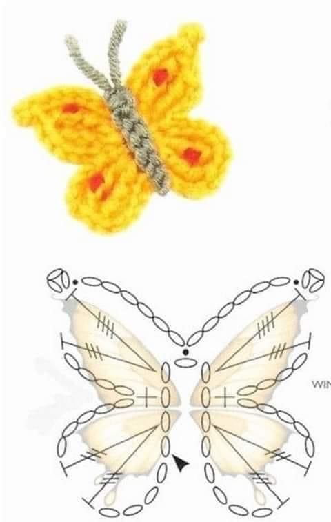 crochet butterfly ideas with graphics 8