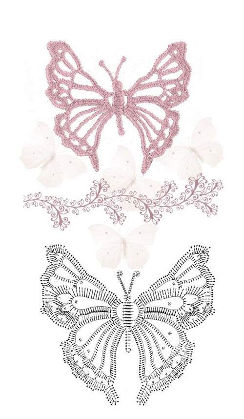 crochet butterfly ideas with graphics