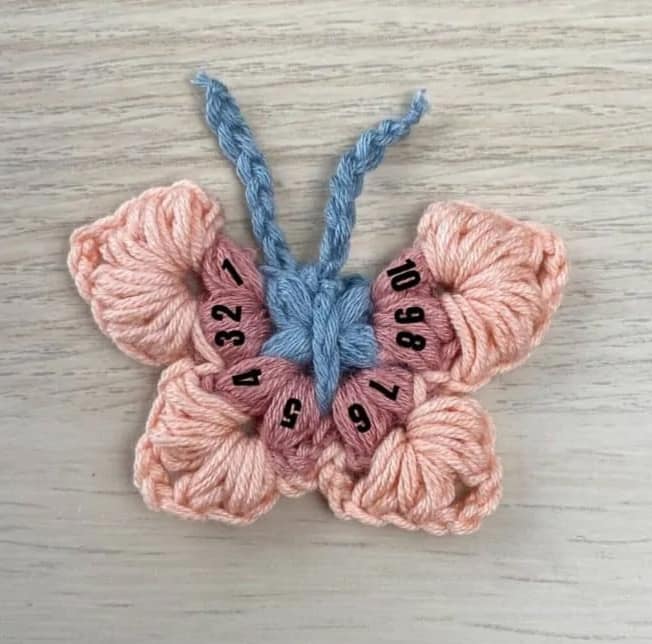 crochet butterfly step by step 8