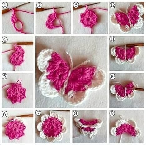 crochet butterfly tutorial 1