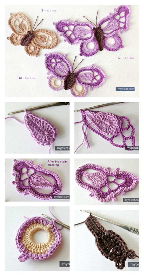 crochet butterfly tutorial 3