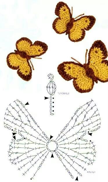 crochet butterfly tutorial 7
