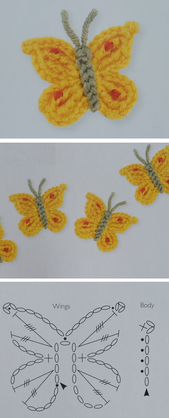 crochet butterfly tutorial 8