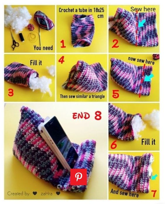 crochet cell phone holder