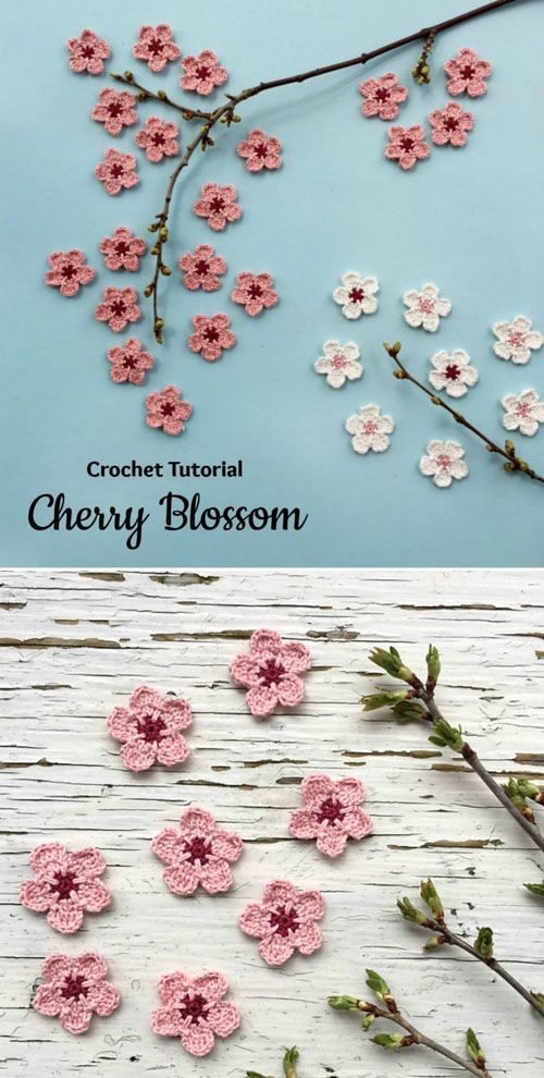 crochet cherry blossom tutorial and ideas 1