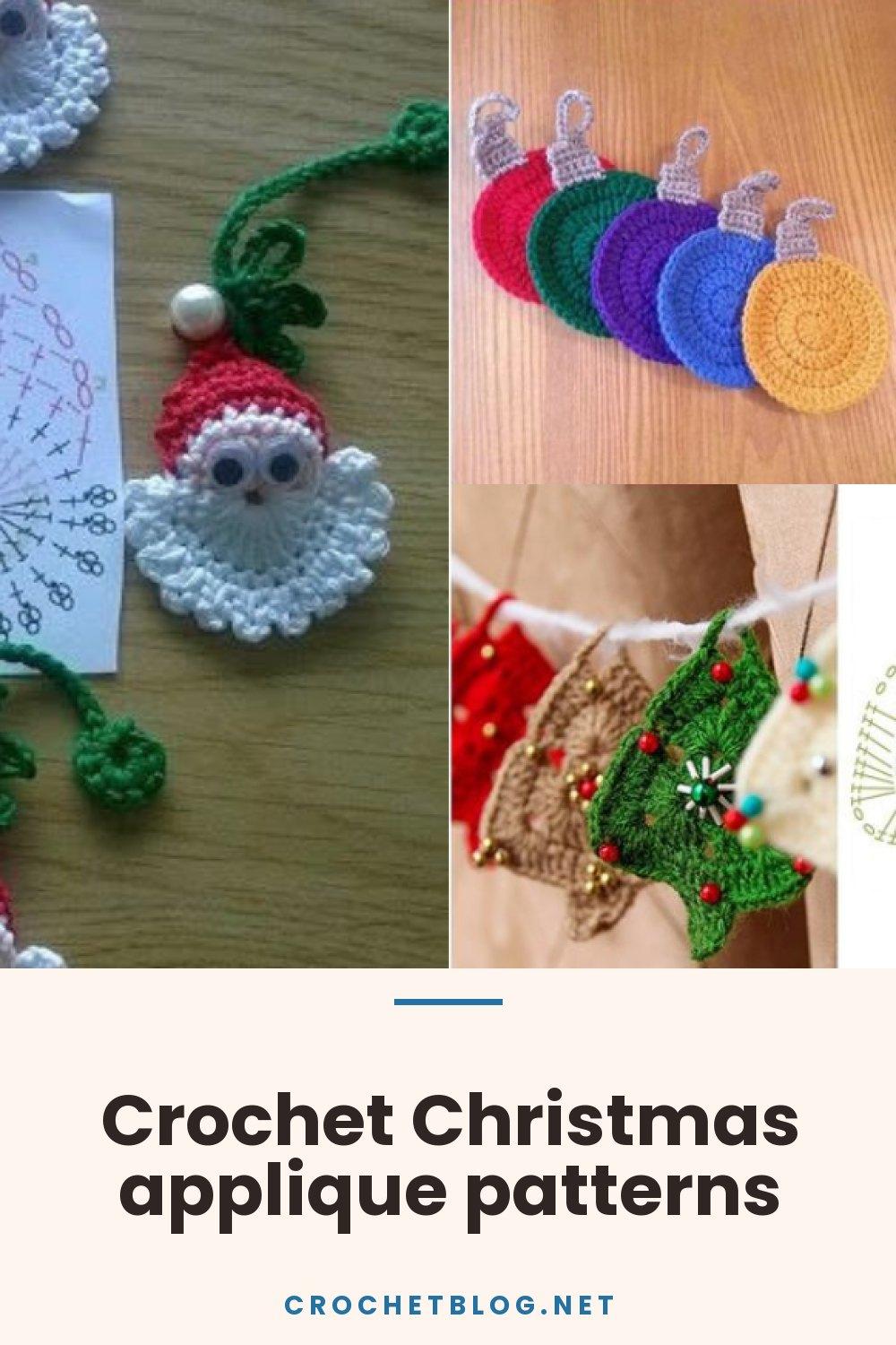 Crochet Christmas applique patterns
