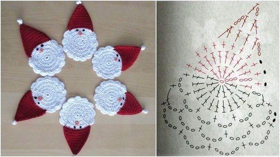 crochet christmas appliques with graphic