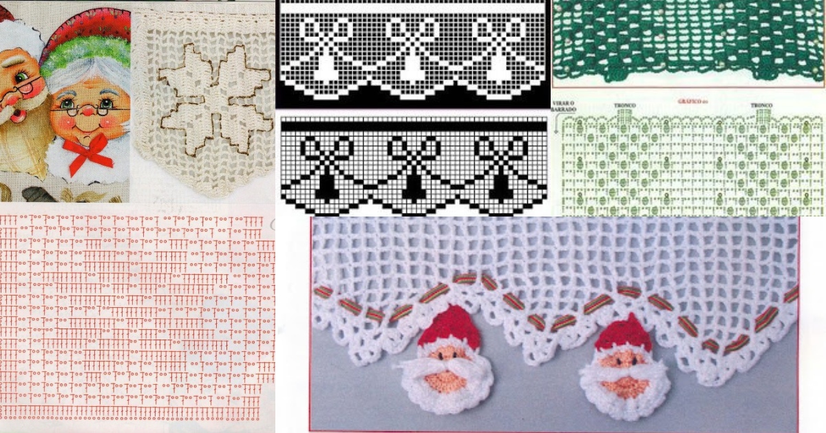 crochet christmas border graphics