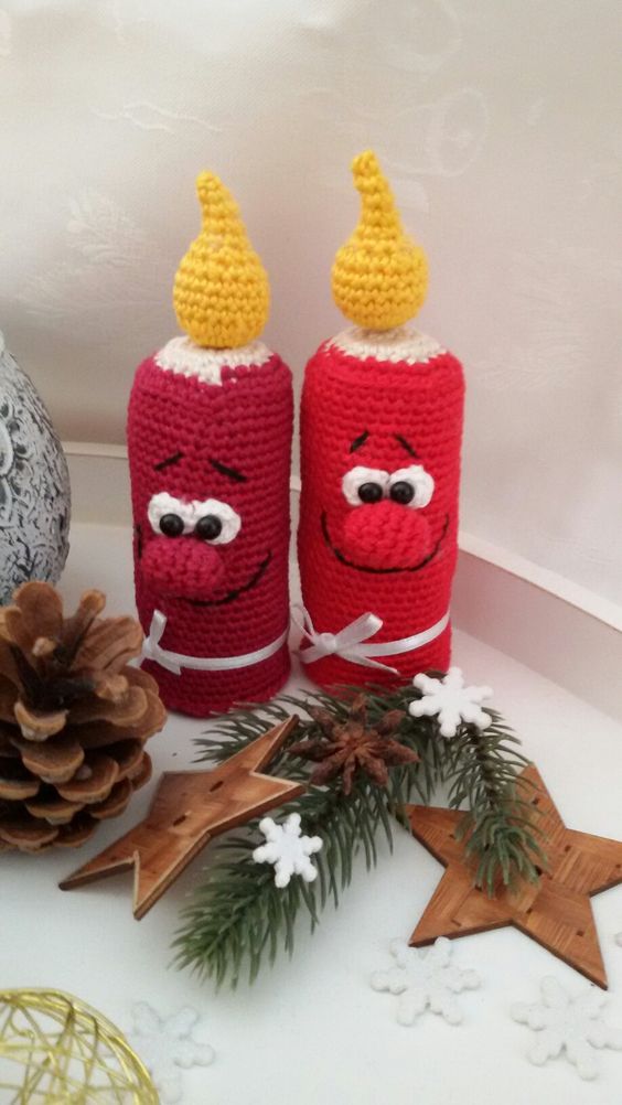 crochet christmas candle amigurumi 4