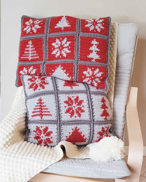 crochet christmas cushion ideas