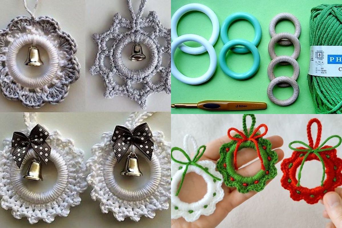 crochet christmas decorations with curtain rings 10