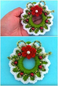 crochet christmas decorations with curtain rings 2