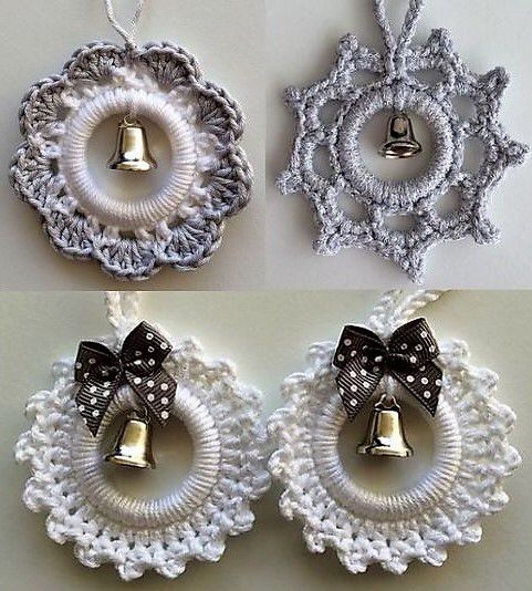 crochet christmas decorations with curtain rings