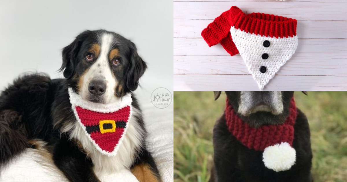 crochet christmas dog bandana ideas
