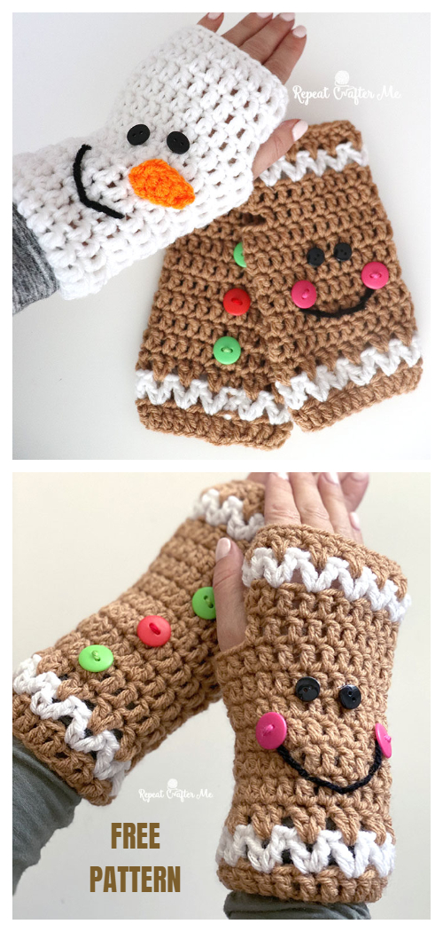 crochet christmas fingerless gloves ideas