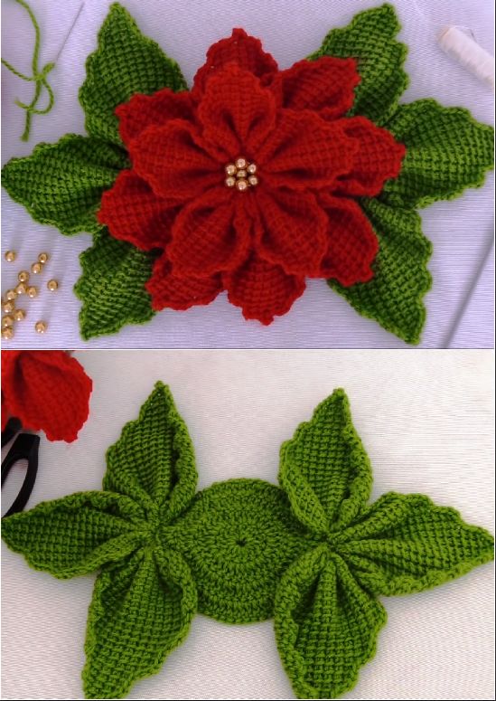 crochet christmas flowers tutorial 10