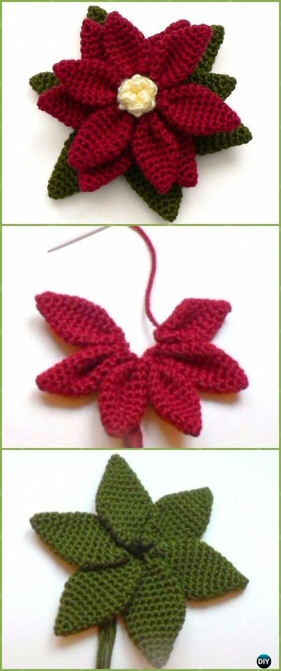 crochet christmas flowers tutorial 2