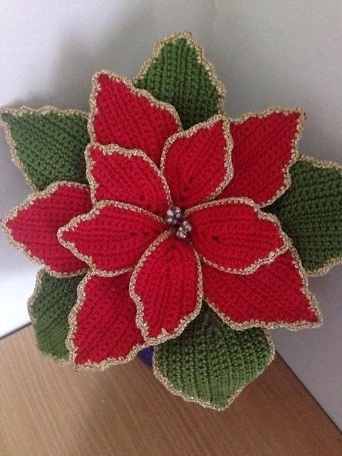crochet christmas flowers tutorial 5