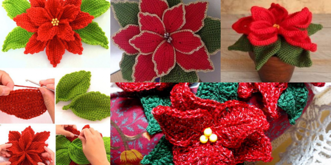 crochet christmas flowers tutorial