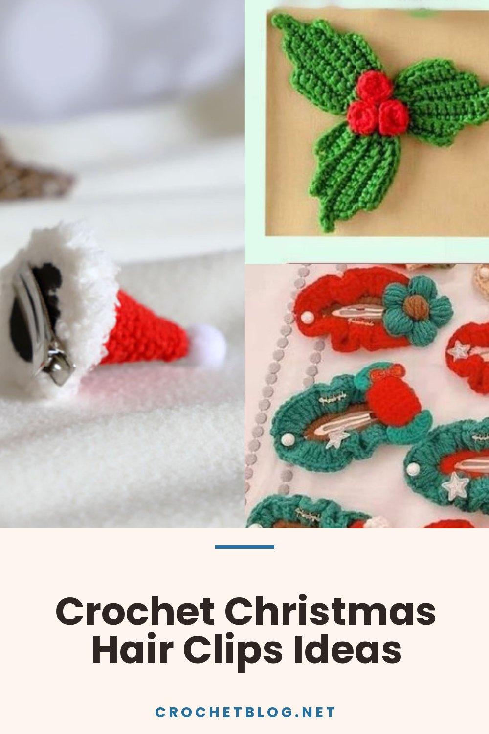 Crochet Christmas Hair Clips Ideas