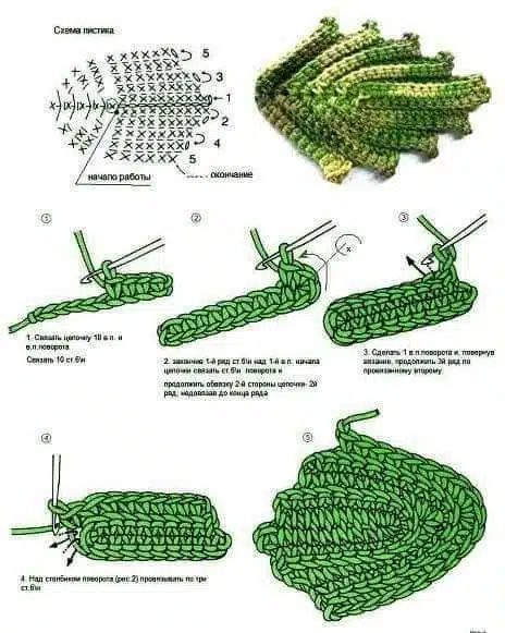 crochet christmas leaves graphics 3