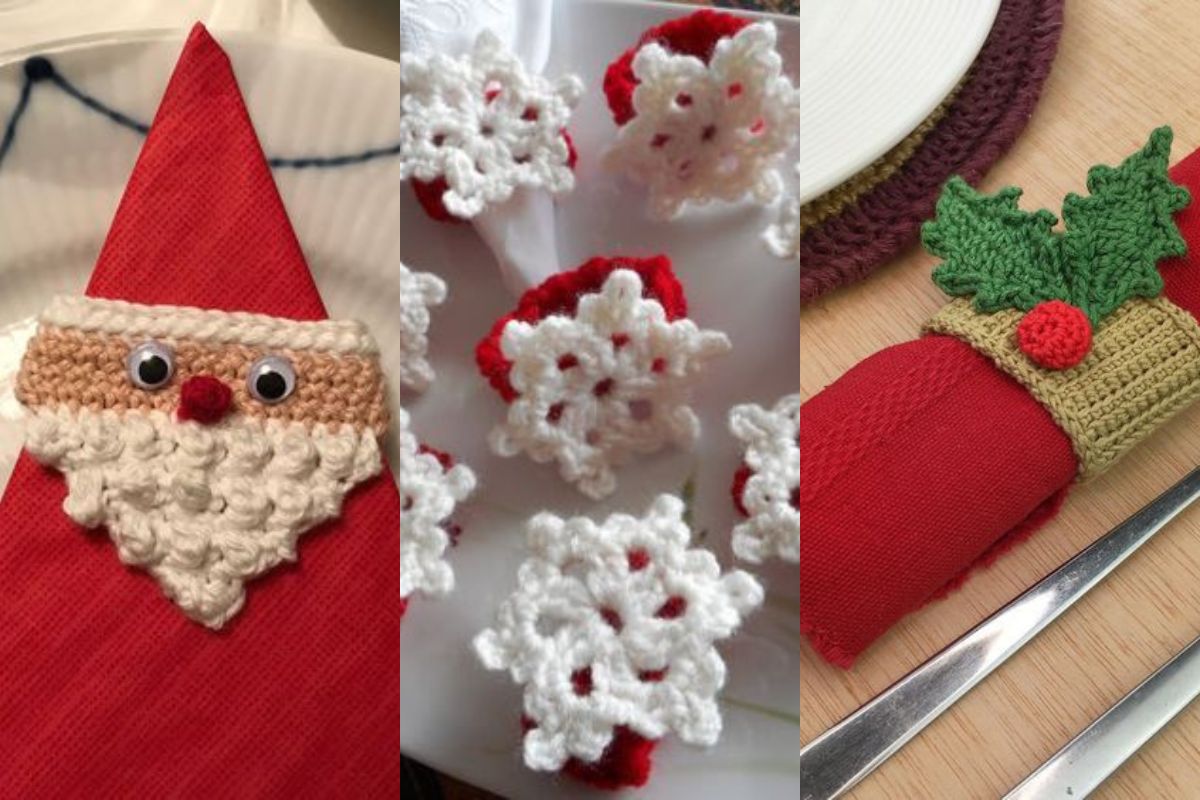 crochet christmas napkin ring ideas 10