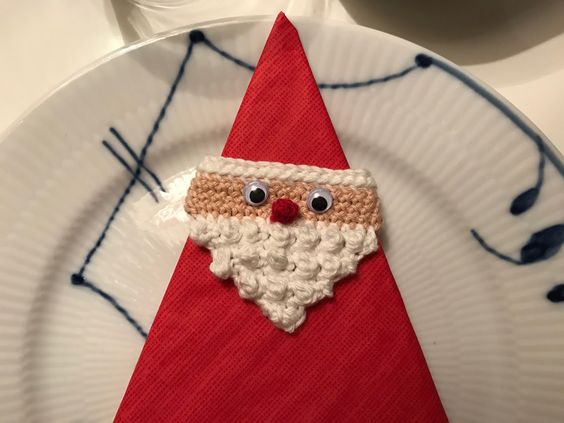 crochet christmas napkin ring ideas 4