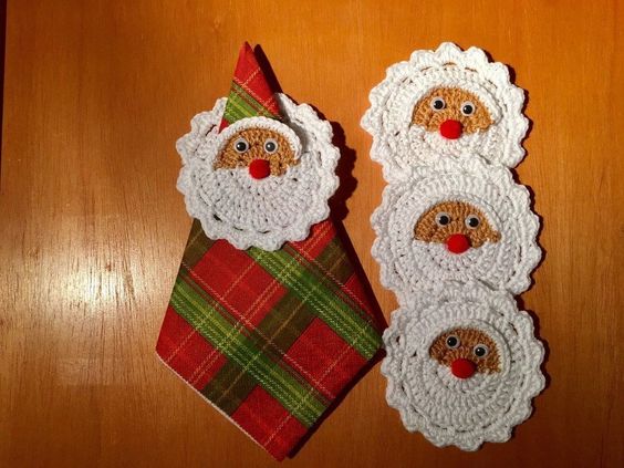 crochet christmas napkin ring ideas 8