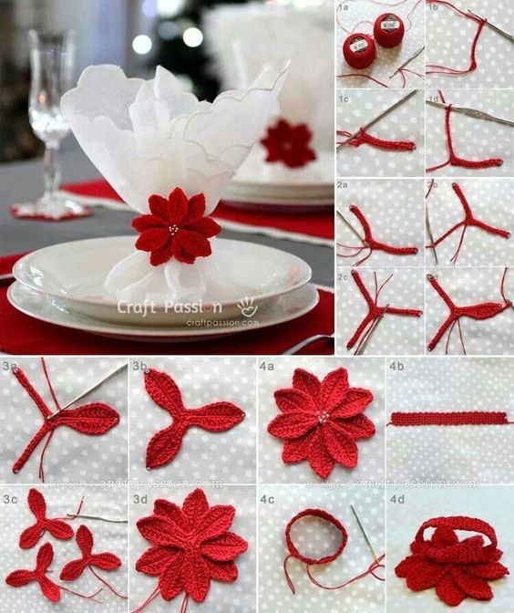 crochet christmas napkin ring ideas