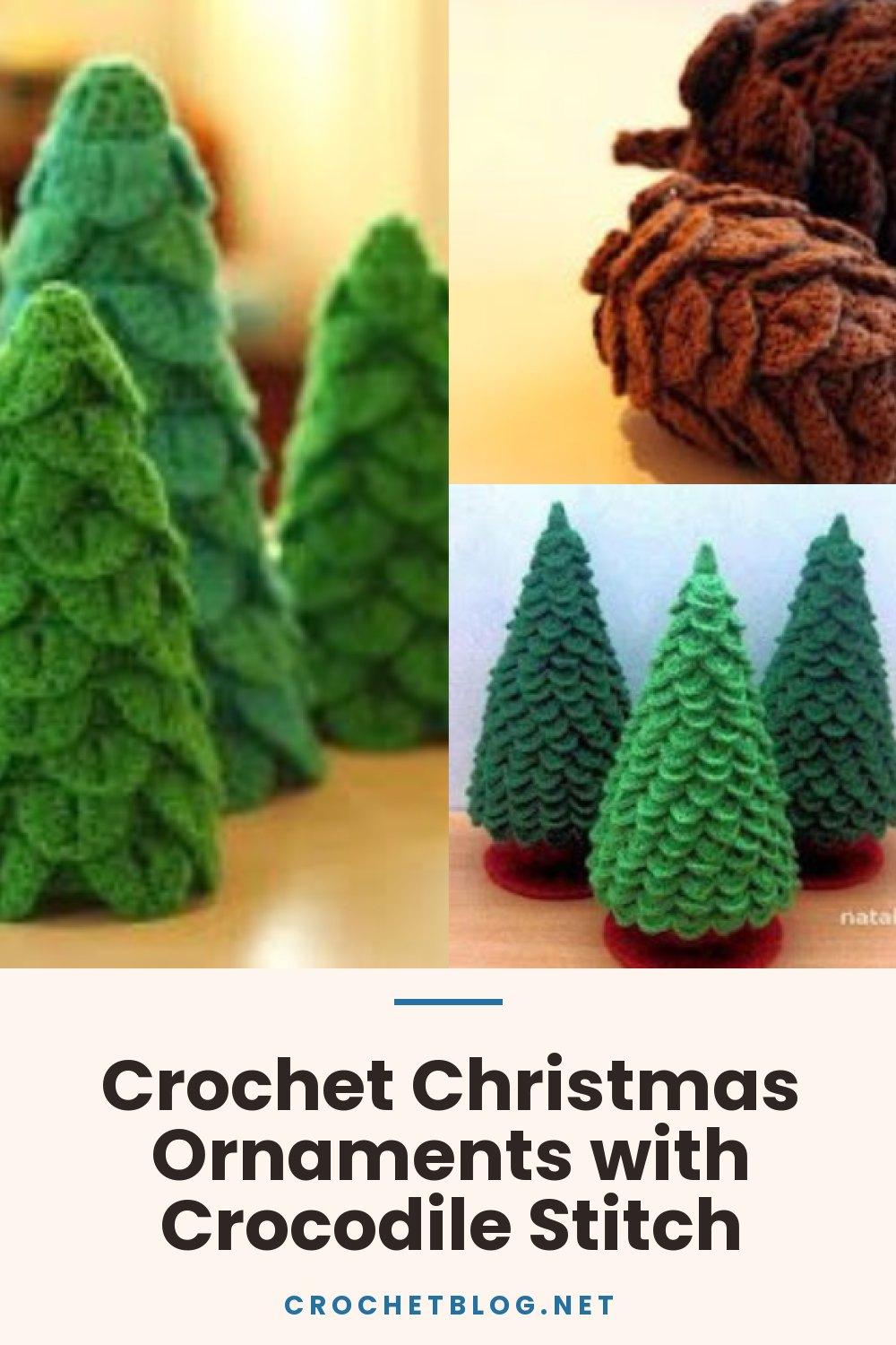 Crochet Christmas Ornaments with Crocodile Stitch