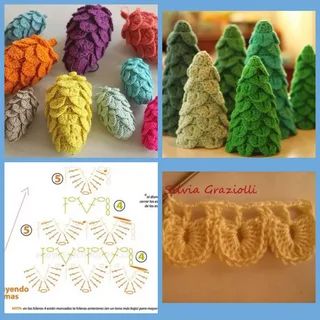 crochet christmas ornaments with crocodile stitch 3