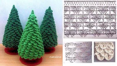 crochet christmas ornaments with crocodile stitch 4