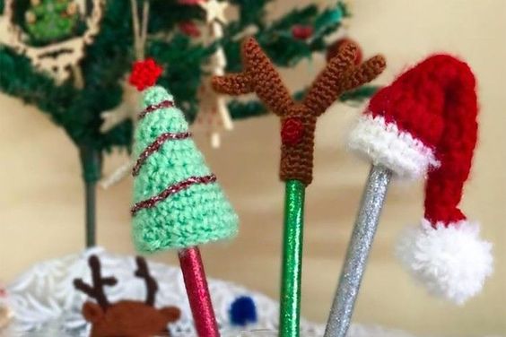 crochet christmas pencil tip for christmas ideas 9