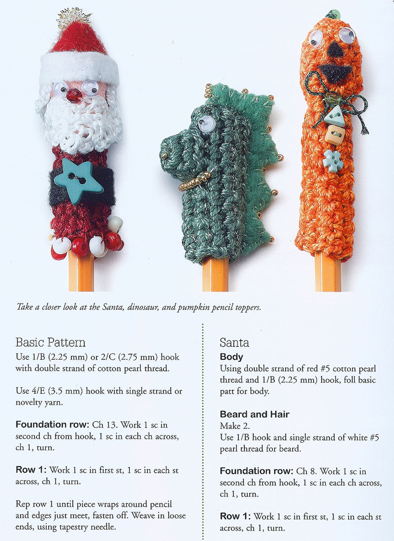 crochet christmas pencil tip for christmas ideas