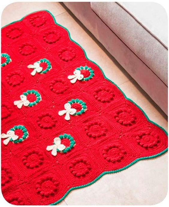 crochet christmas rug ideas 1