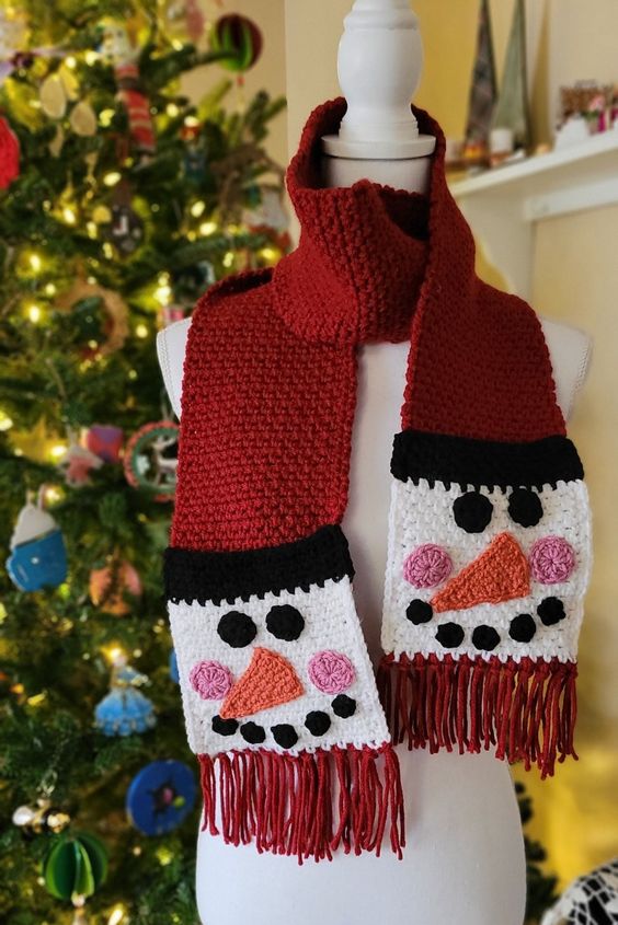crochet christmas scarves
