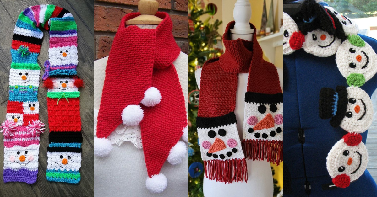 crochet christmas scarves