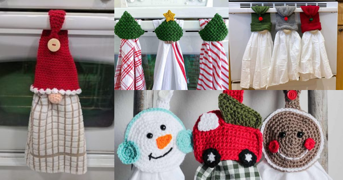 crochet christmas towel topper