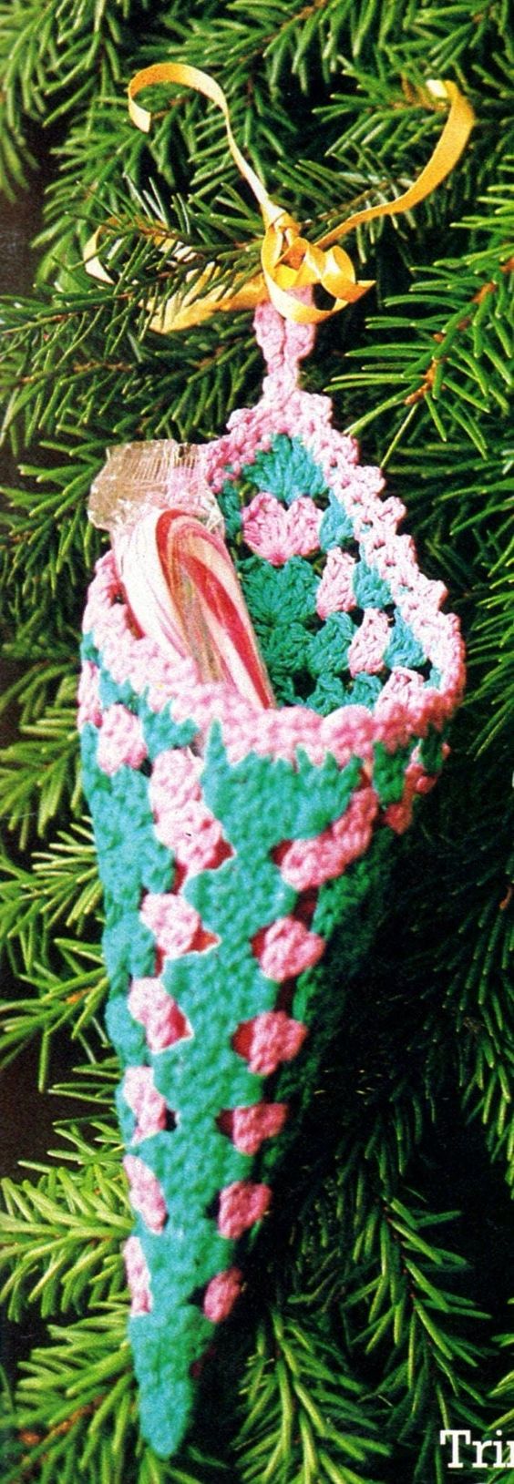 crochet christmas tree cornucopias 5