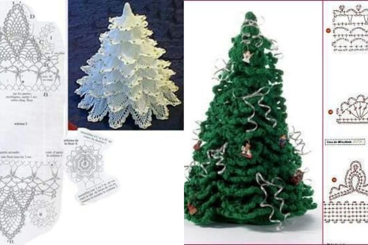 crochet christmas tree table centre 11