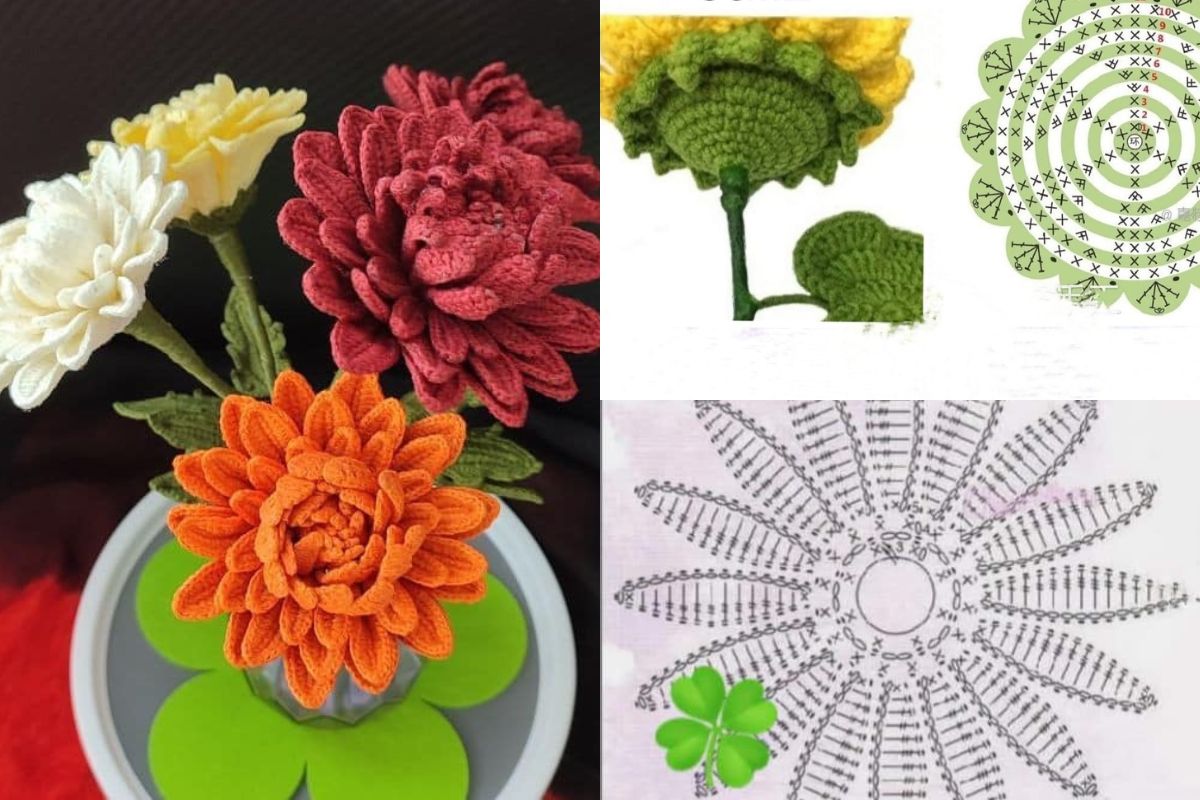 crochet chrysanthemum flowers 10