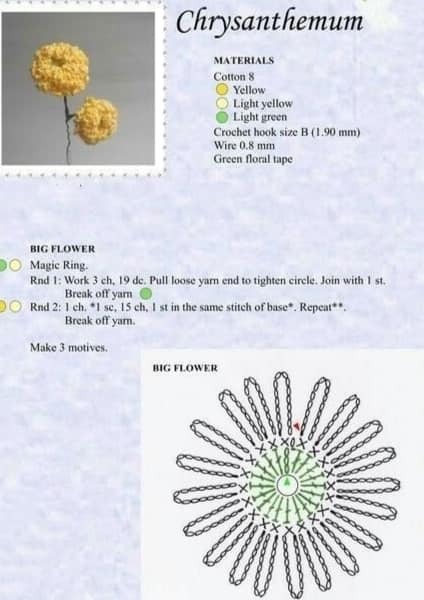 crochet chrysanthemum flowers 4