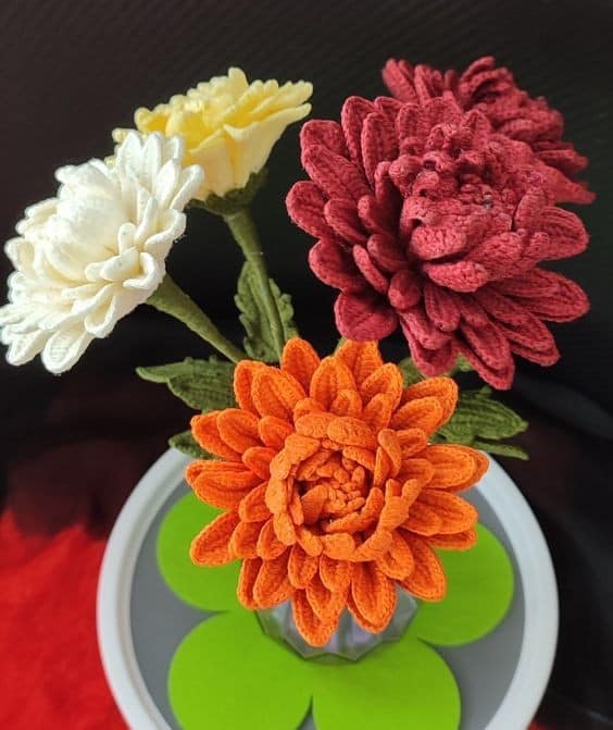 crochet chrysanthemum flowers