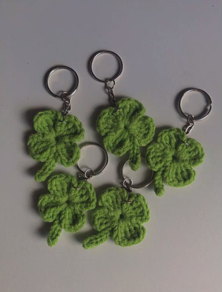 crochet clover keychains 8