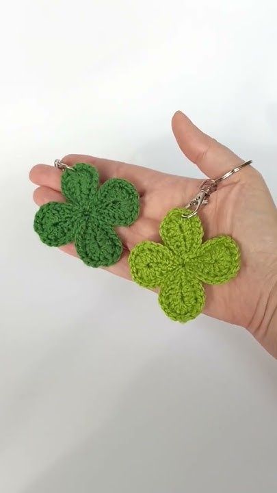 crochet clover keychains