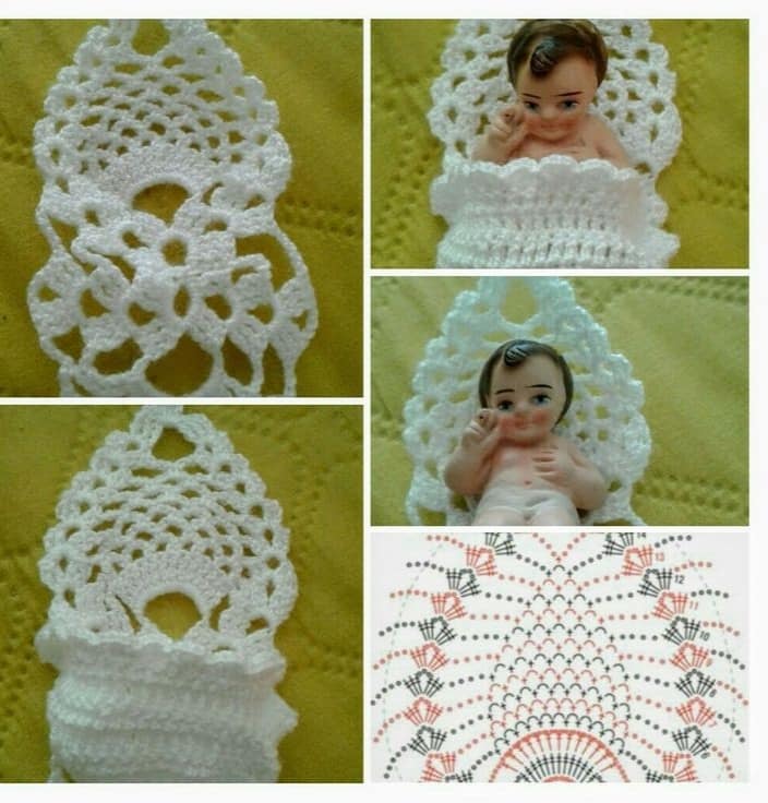 crochet cradle for baby jesus