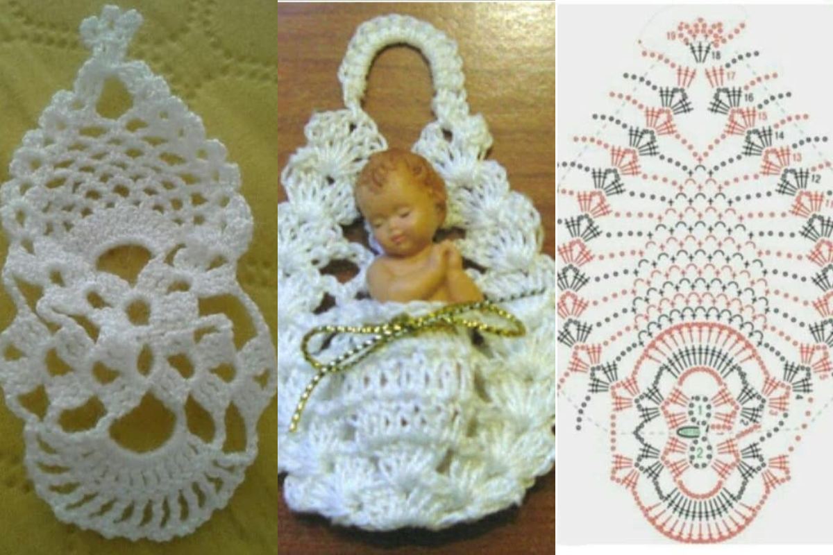 crochet cradle for baby jesus